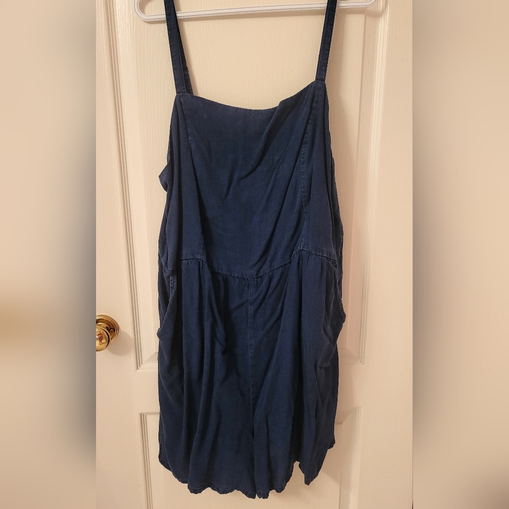Faux Denim Romper
